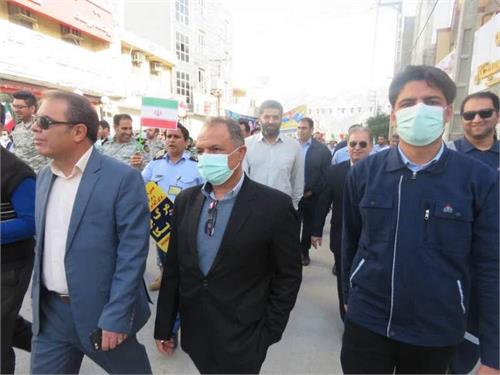 حماسه حضور کارکنان پایانه میعانات گازی پارس جنوبی در راهپیمایی 22 بهمن + تصاویر