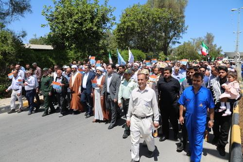 حضور کارکنان شرکت پایانه های نفتی ایران در راهپیمایی روز جهانی قدس+ تصاویر