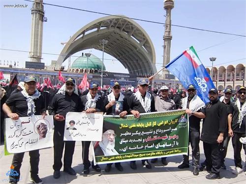 حضور کارکنان پایانه نفتی شمال در آیین وداع با پیکر مطهر رهبر شهید